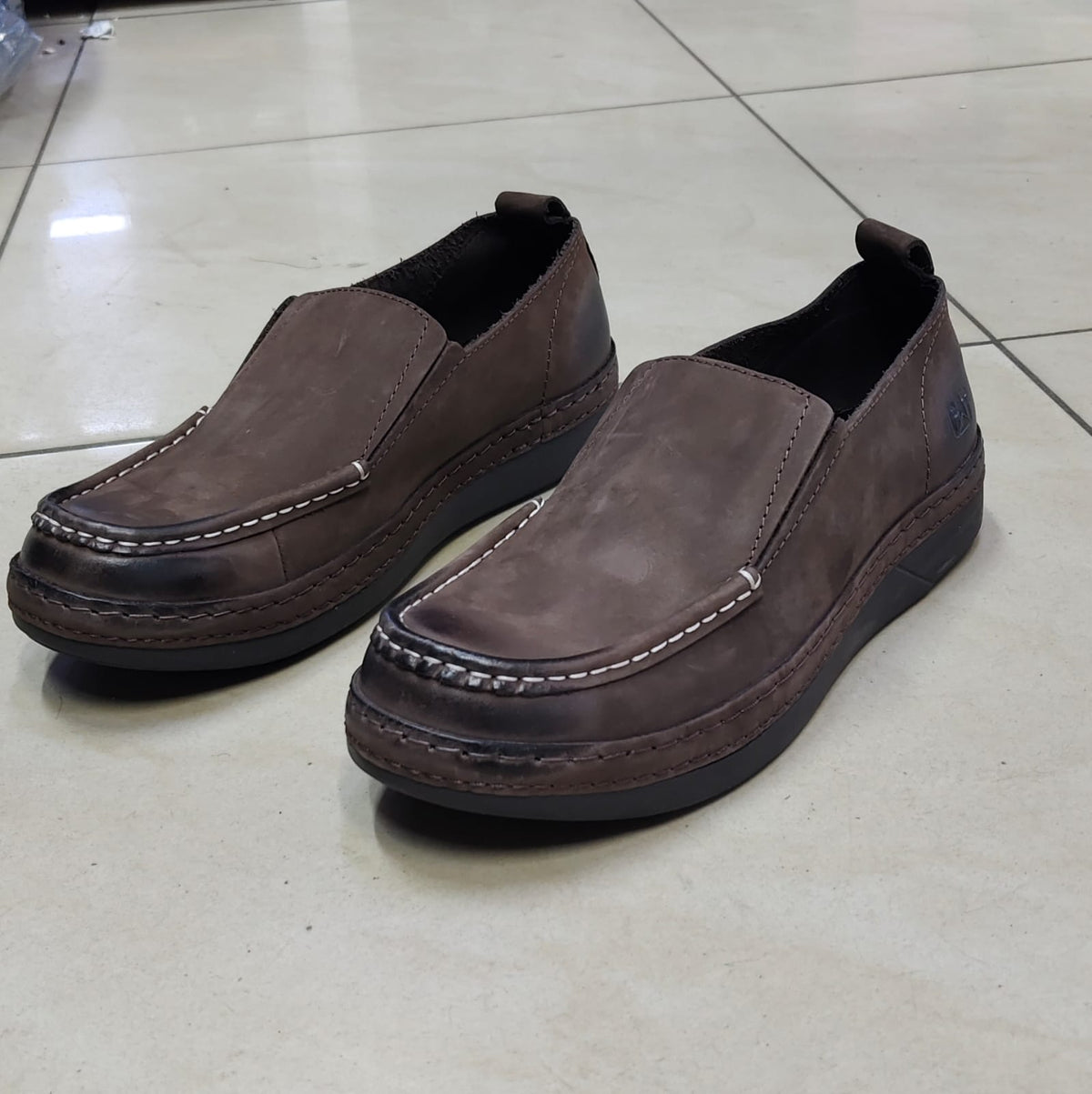 Premium Leather CAT Men Leather Slip on